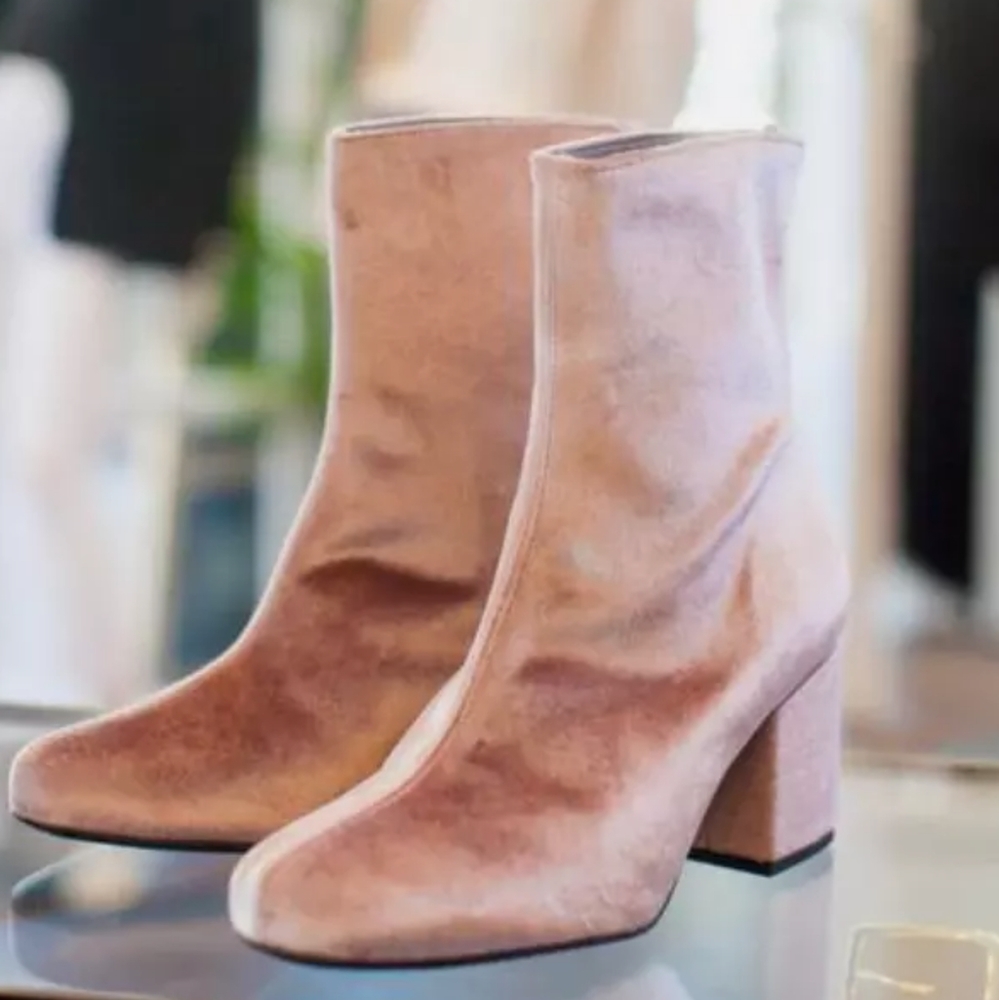 Free People Cecile Velvet Ankle Booties 6 & 8 - Picture 3 of 16